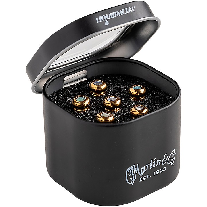 Martin Luxe Liquidmetal Bridge Pin Set Gold Pearl | Guitar Center