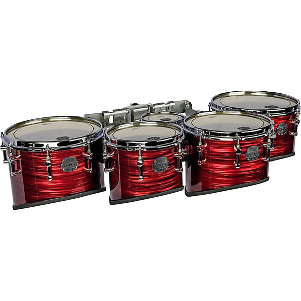 Mapex Quantum Mark II Drums on Demand Series Classic Cut Tenor Large Marching Quint 6, 10 ,12, 13, 14 in. Red Ripple