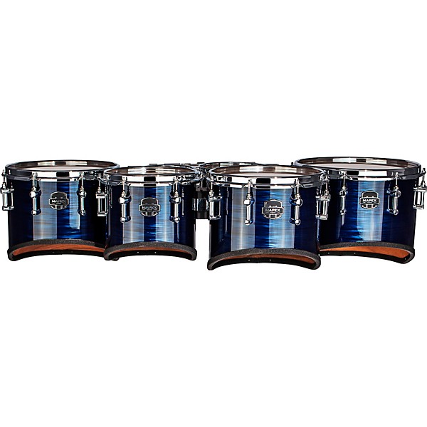 Mapex Quantum Mark II Drums on Demand Series Classic Cut Tenor Large Marching Sextet 6, 8, 10, 12, 13, 14 in. Navy Ripple