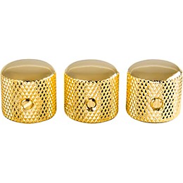 920d Custom Metal Knurled Dome Top Strat Knob - Pack of 3 Gold