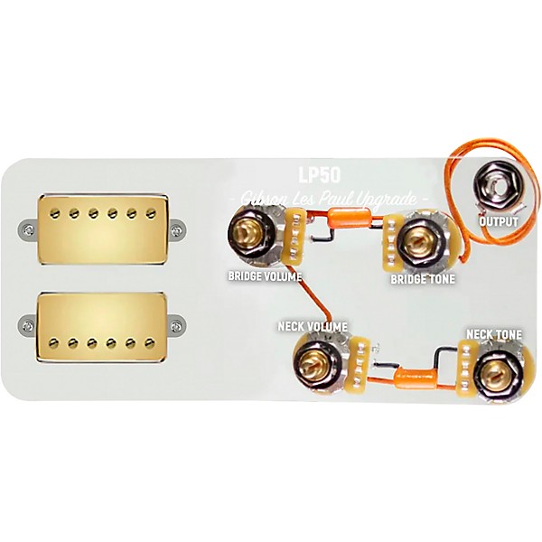 920d Custom Combo Kit for Les Paul With Gold Smoothie Humbuckers and LP50-L Wiring Harness Gold