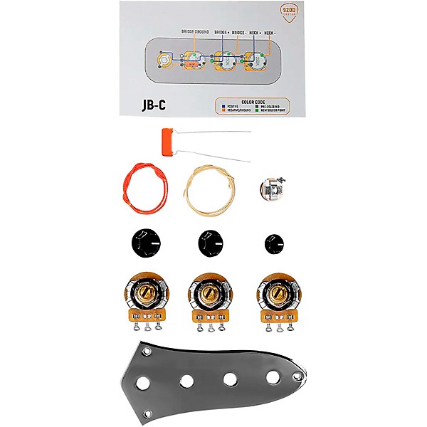 920d Custom JB-C-KIT Fender 62 Jazz Bass Control Plate Upgrade Wiring Kit