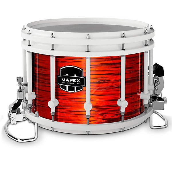 Mapex Quantum Agility Drums on Demand Series 14" White Marching Snare Drum 14 x 10 in. Red Ripple