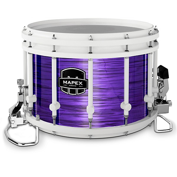 Mapex Quantum Agility Drums on Demand Series 14" White Marching Snare Drum 14 x 10 in. Purple Ripple