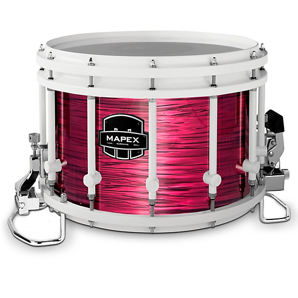 Mapex Quantum Agility Drums on Demand Series 14" White Marching Snare Drum 14 x 10 in. Burgundy Ripple