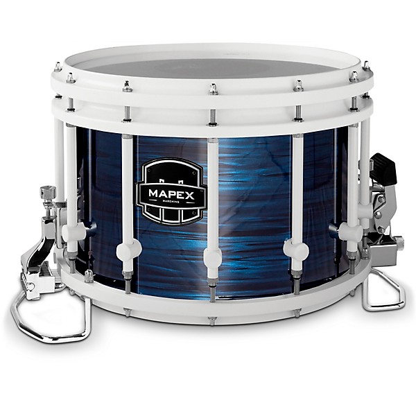 Mapex Quantum Agility Drums on Demand Series 14" White Marching Snare Drum 14 x 10 in. Navy Ripple