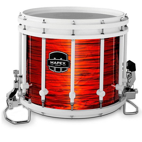 Mapex Quantum Classic Drums on Demand Series 14" White Marching Snare Drum 14 x 12 in. Red Ripple