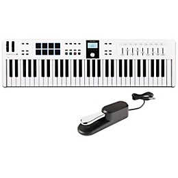 Arturia KeyLab Essential 61 mk3 Keyboard Controller With Universal Sustain Pedal White