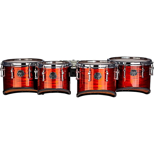 Mapex Quantum Mark II Drums on Demand Series California Cut Tenor Small Marching Quad 8, 10, 12, 13 in. Red Ripple