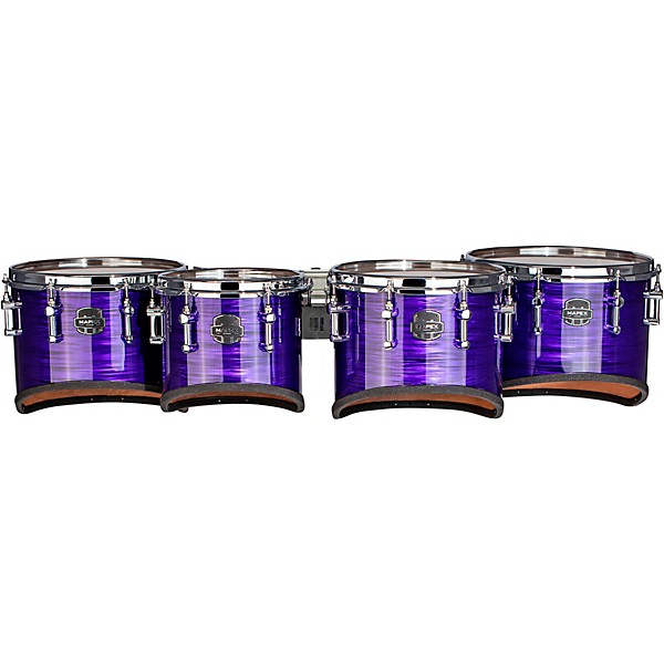 Mapex Quantum Mark II Drums on Demand Series California Cut Tenor Small Marching Quad 8, 10, 12, 13 in. Purple Ripple