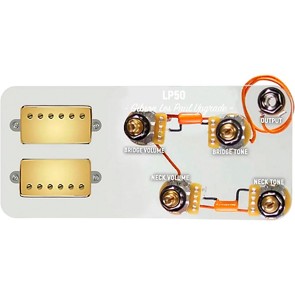 920d Custom Combo Kit for Les Paul With Cool Kids Humbuckers and Wiring Harness Gold