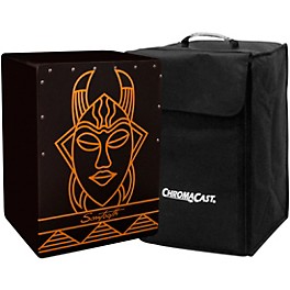 Sawtooth Harmony Series Hand-Stained Spirit Design Satin Black Large Cajon With Carry Bag