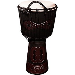 Sawtooth Tribe Series 12" Hand-Carved Unity Design Rope Djembe With Drum Sack Carry Bag