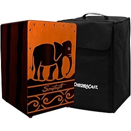 Sawtooth Harmony Series Hand-Stained Elephant Design Compact Cajon With Carry Bag