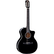 Taylor 214Ce-N Dlx Special Edition Grand Auditorium Nylon-String Acoustic-Electric Guitar Black for sale
