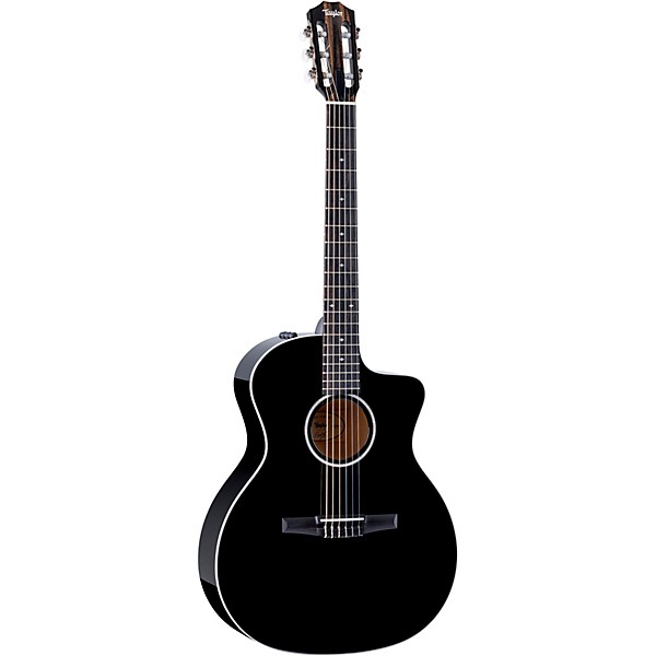 Taylor 214ce-N DLX Special Edition Grand Auditorium Nylon-String Acoustic-Electric Guitar Black