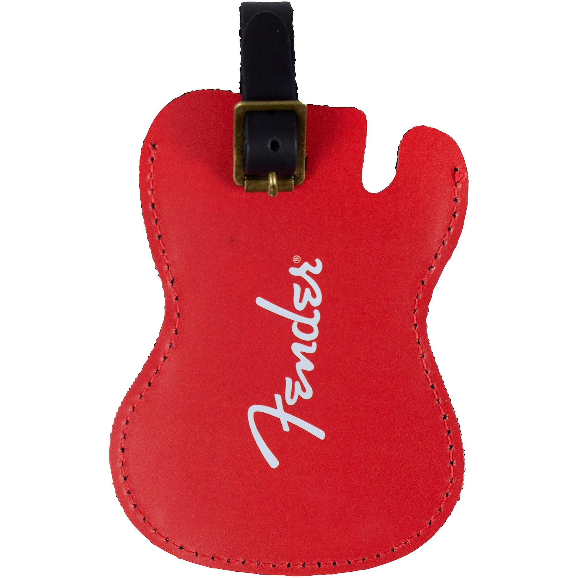 Fender Guitar Leather Luggage Tag | Guitar Center