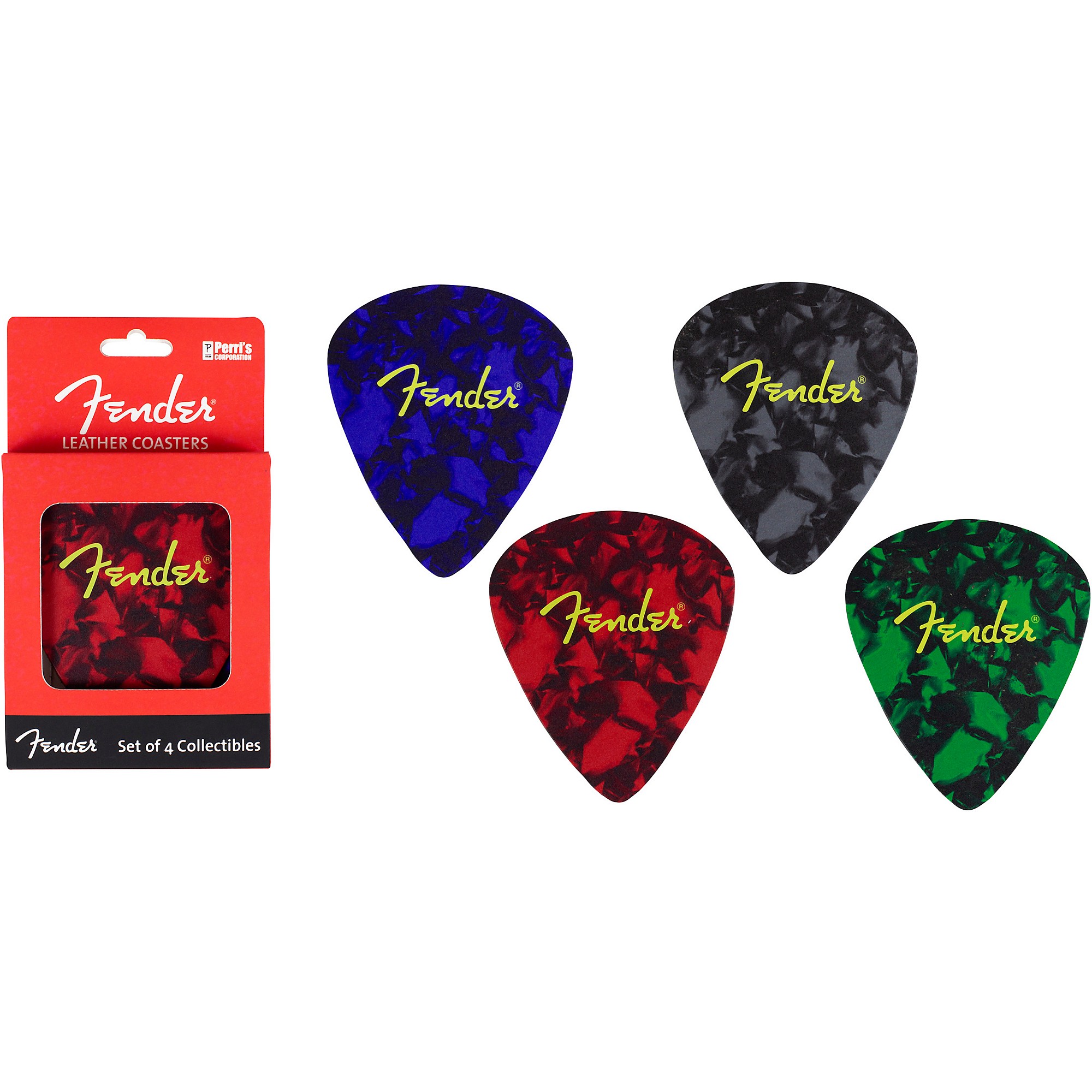 Fender Leather Pick Coasters 4-Pack | Guitar Center