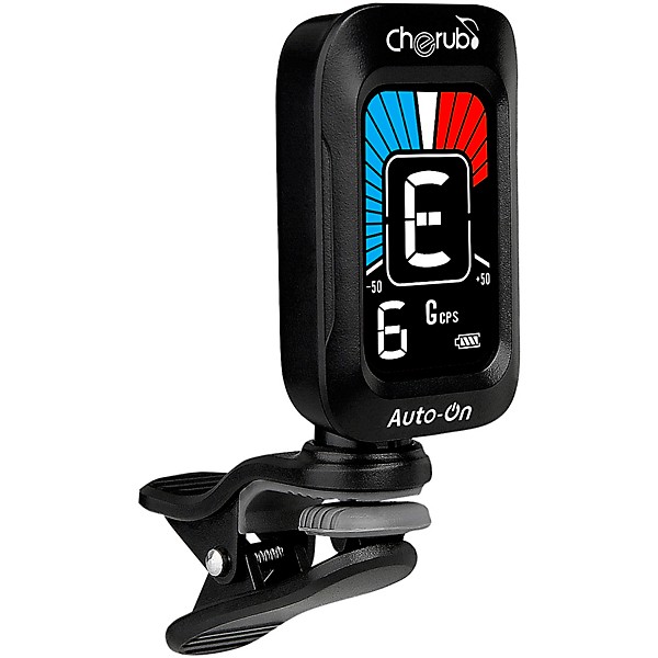 Cherub WST-645 Auto-On Rechargeable Clip Tuner Black