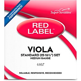 Super Sensitive Red Label Series Viola String Set 15 to 16-1/2 in., Medium