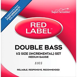 Super Sensitive Red Label Series Double Bass Stri... Super Sensitive Red Label Series Double Bass String Set 1/2 Size, Medium