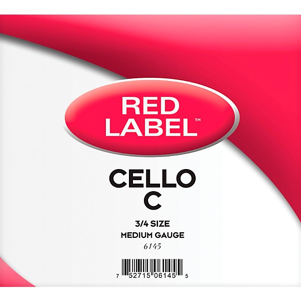 Super Sensitive Red Label Series Cello C String 3/4 Size, Medium