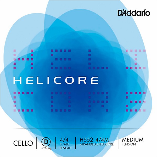 D'Addario Helicore Fourths Tuning Cello D String 4/4 Size, Medium