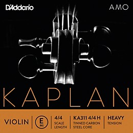 D'Addario Kaplan Amo Series Violin E String 4/4 Size, Heavy