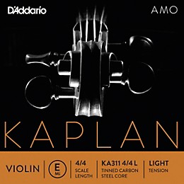 D'Addario Kaplan Amo Series Violin E String 4/4 Size, Light