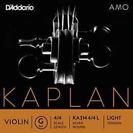 D'Addario Kaplan Amo Series Violin G String 4/4 Size, Light