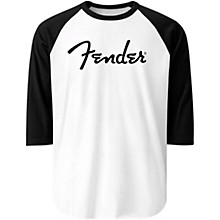 Fender Raglan Long-Sleeve Baseball T-Shirt - Large Black/White