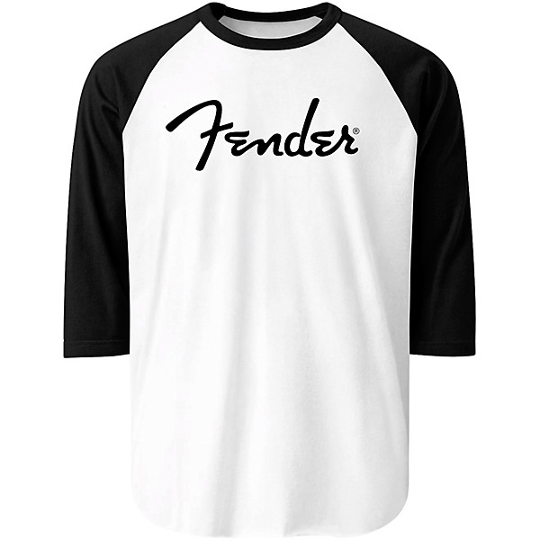 Fender Raglan Long-Sleeve Baseball T-Shirt - Large Black/White