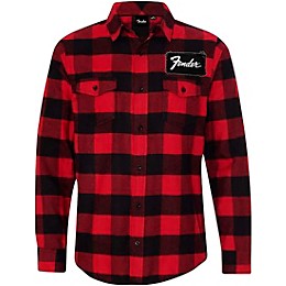 Fender Flannel Button-Up Shirt Medium Red