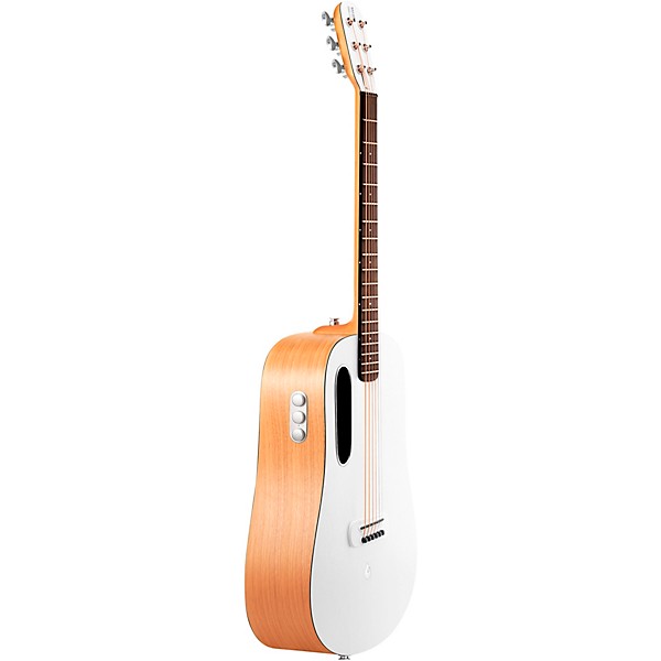 LAVA MUSIC Blue Lava Original Acoustic-Electric Guitar With FreeBoost & Airflow Bag Walnut Frost White