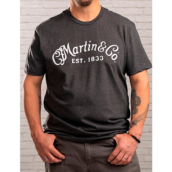 Martin Script Logo Short Sleeve T-Shirt XX Large Gray