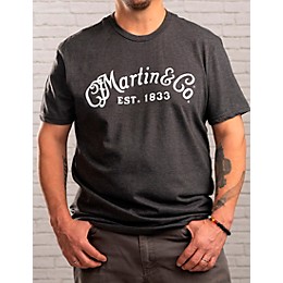 Martin Script Logo Short Sleeve T-Shirt Large Gray