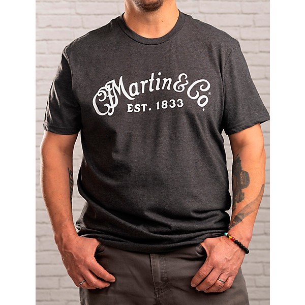 Martin Script Logo Short Sleeve T-Shirt Large Gray