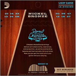 D'Addario Nickel Bronze 12-String Light Acoustic Guitar Strings .010 - .047