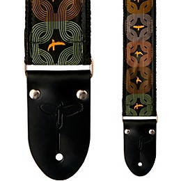 PRS 2" Jacquard Deluxe Retro Guitar Strap Orange Birds