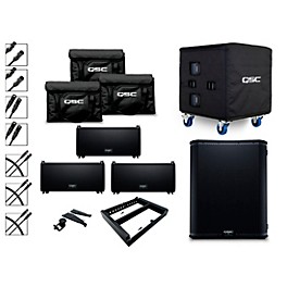 QSC (3) LA108 Ground Stack Active Line Array Speaker Package With KS118 Subwoofer