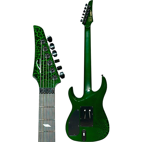 Legator Ninja 6-String Floyd Rose Pro Series Electric Guitar Green Crackle