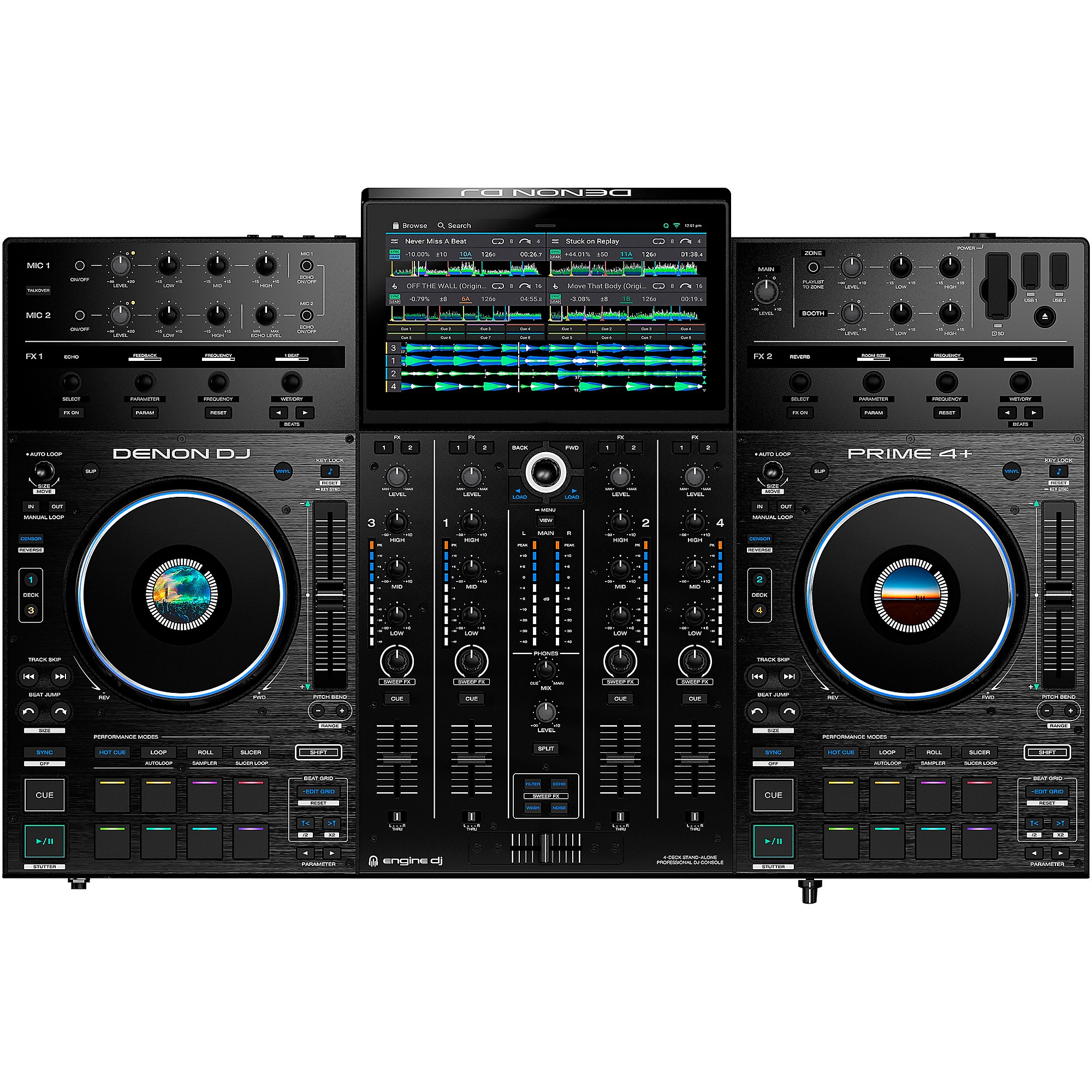 Denon DJ PRIME 4+ Standalone Streaming 4-Channel DJ Controller