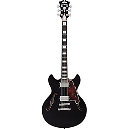 D'Angelico Premier Mini DC Semi-Hollow Electric Guitar With Stopbar Tailpiece Black Flake