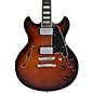 D'Angelico Premier Mini DC Semi-Hollow Electric Guitar With Stopbar Tailpiece Brown Burst thumbnail