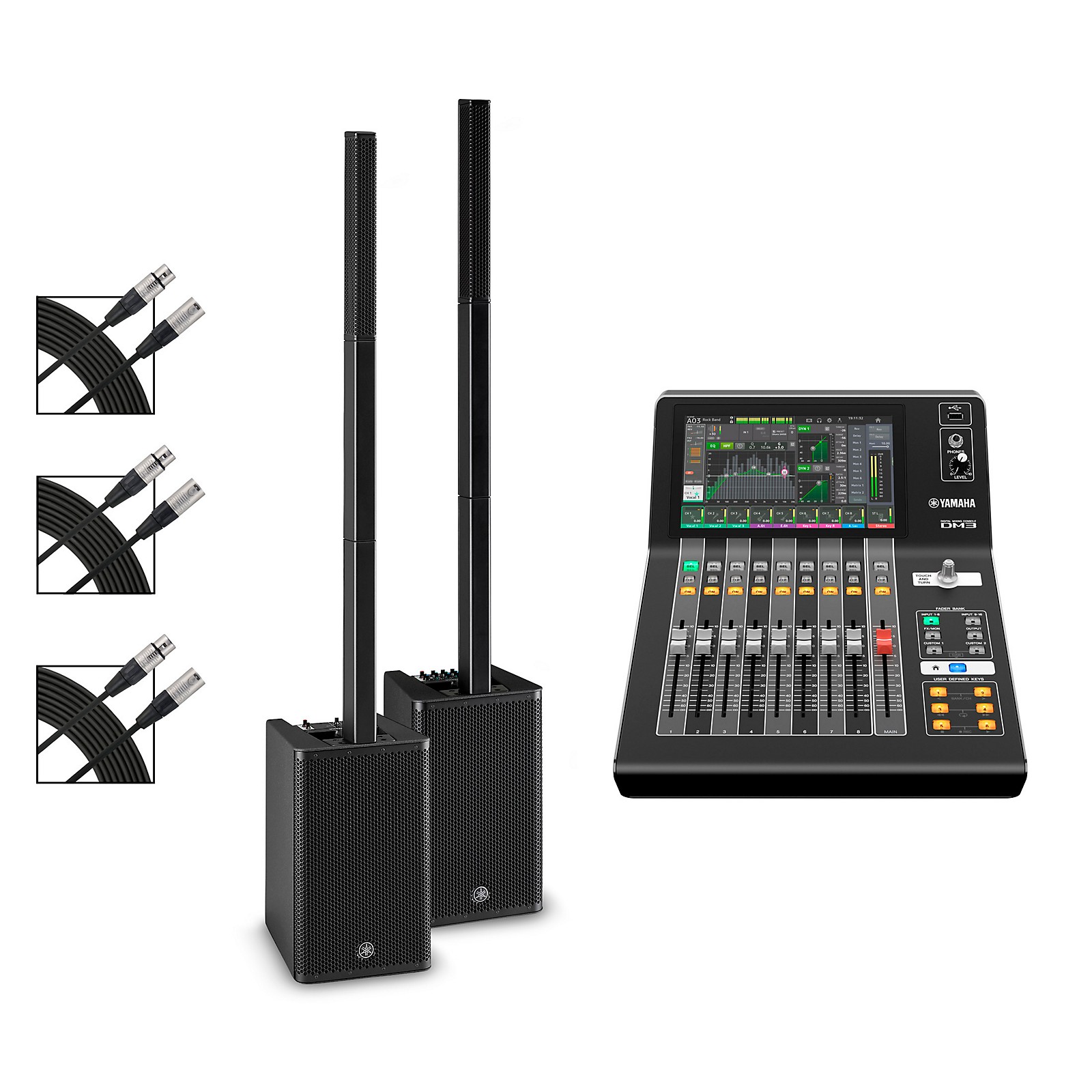 Yamaha Stagepas 1K MKII Stereo Portable PA Package With DXL1K and DM3S  Compact Digital Mixer