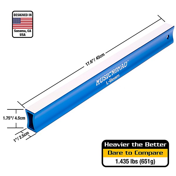 Music Nomad Fret Leveler L-Beam Blue 17.6 in.