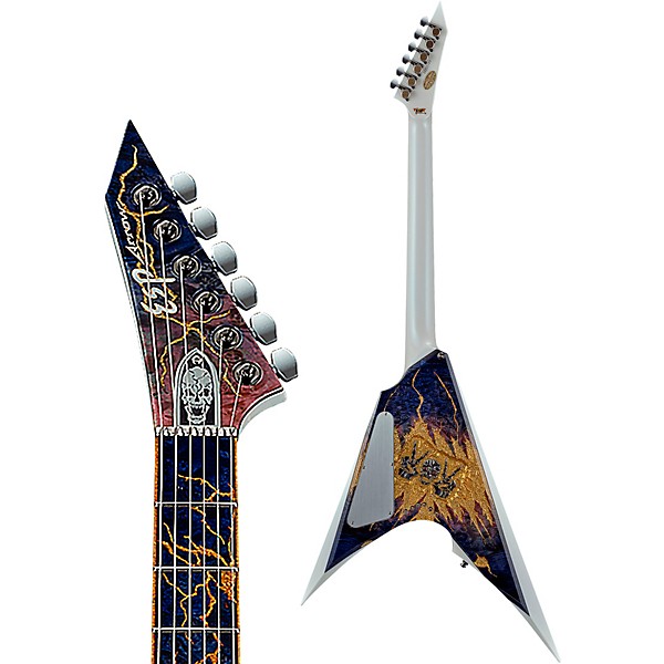 ESP EX23-10 Exhibition Custom Arrow CTM Electric Guitar Blue Purple Gradation/Pearl White