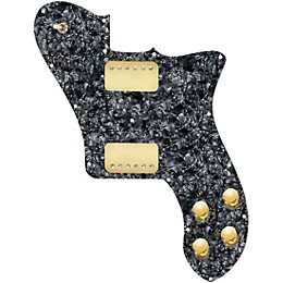 920d Custom Loaded Pickguard for '72 Deluxe Telecaster with Gold Cool Kids Humbuckers Black Pearl