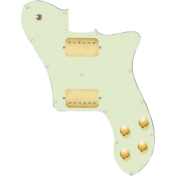920d Custom Loaded Pickguard for '72 Deluxe Telecaster with Gold Cool Kids Humbuckers Mint Green