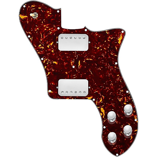 920d Custom Loaded Pickguard for '72 Deluxe Telecaster with Nickel Roughnecks Humbuckers Tortoise